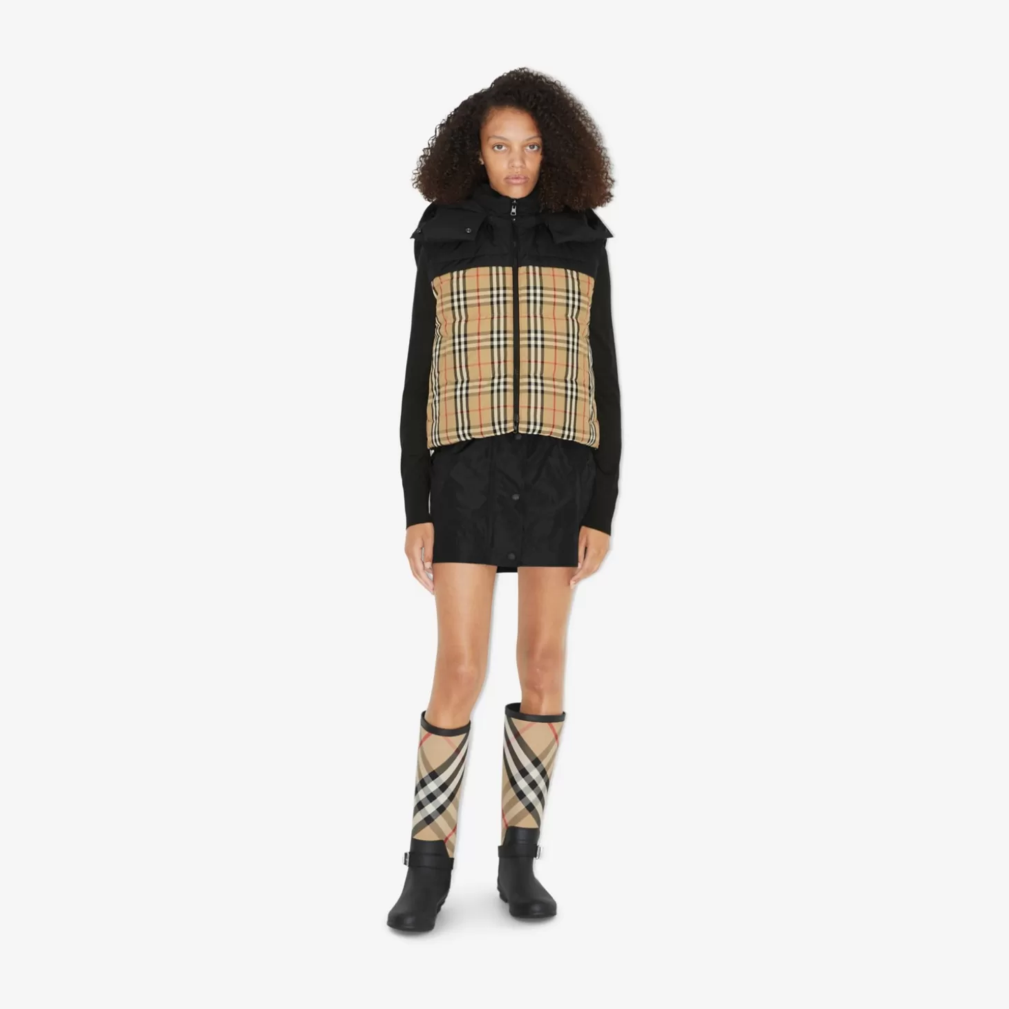Burberry Vändbar Check Puffer Gilet*Kvinnor Pufferjackor | Kaffor och jackor