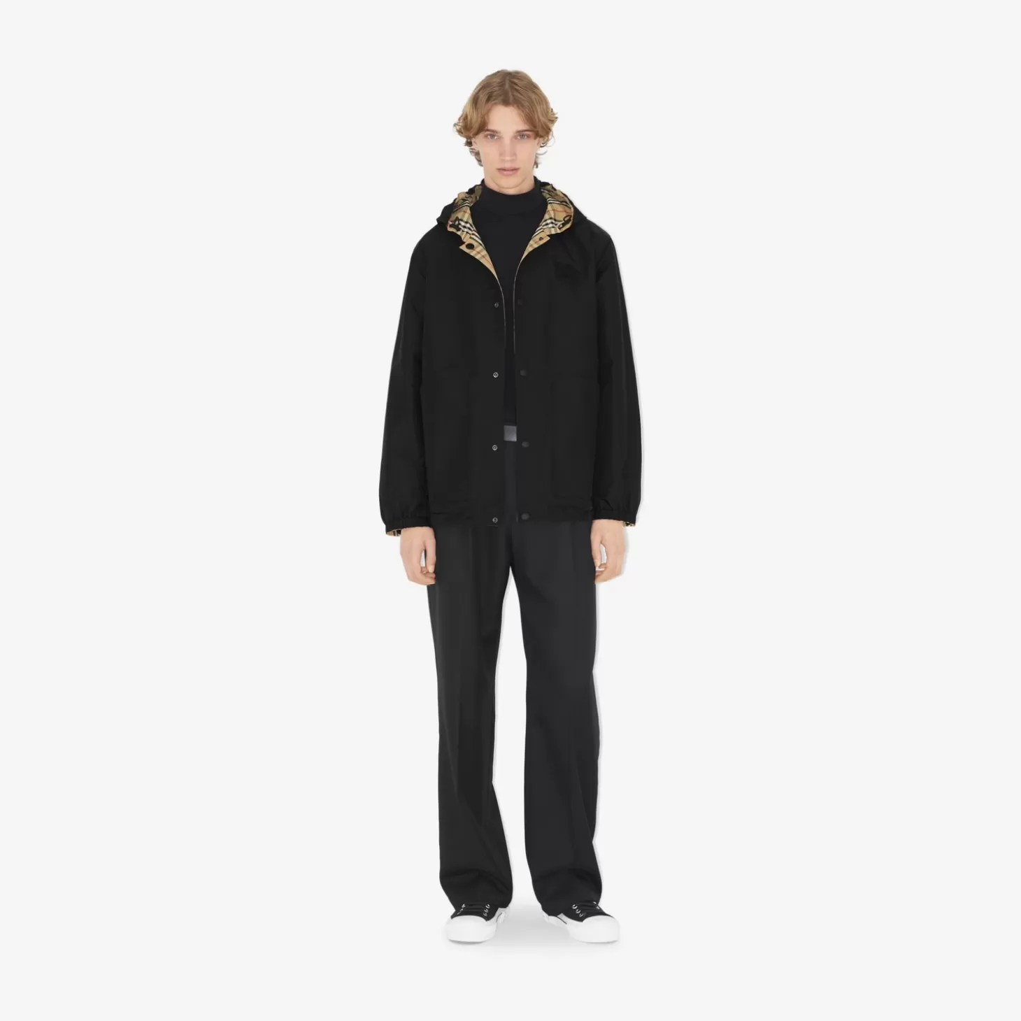 Burberry Vändbar rutig nylonjacka*Män Kaffor och jackor