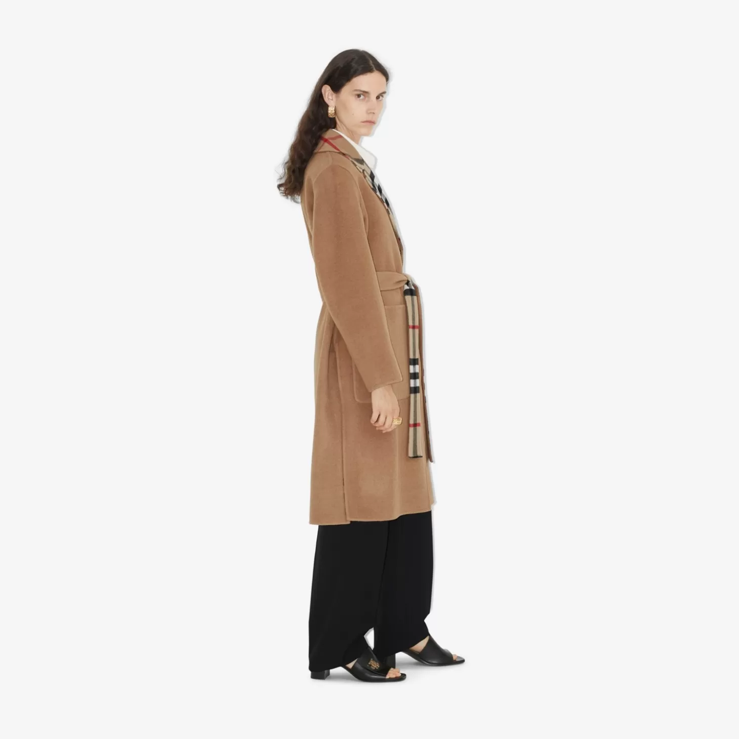 Burberry Vändbar rutig ullkappa*Kvinnor Kaffor och jackor