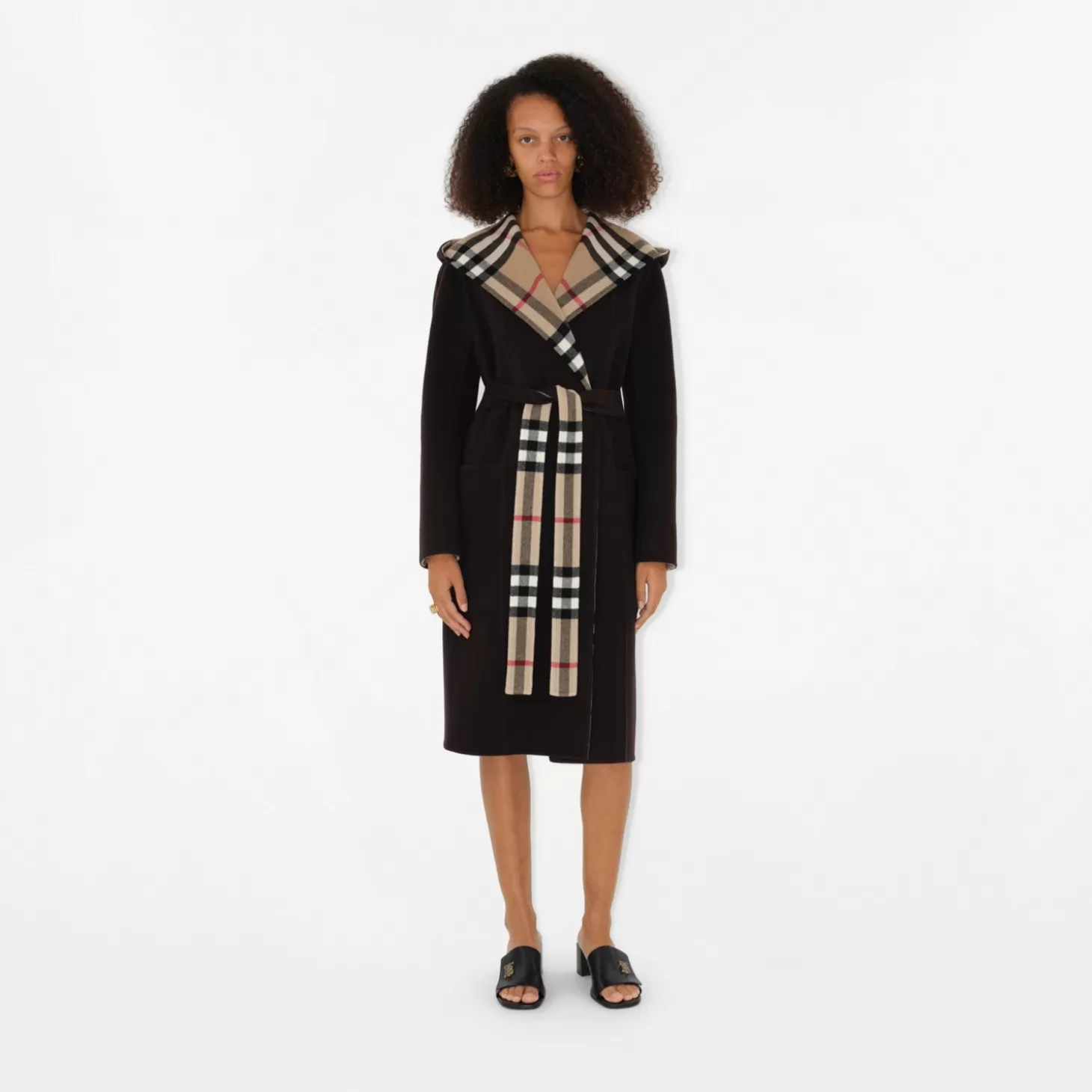 Burberry Wrap Coat av ull*Kvinnor Kaffor och jackor